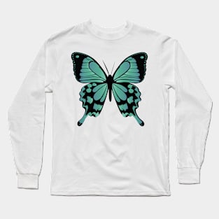 Blue Buttefly Long Sleeve T-Shirt